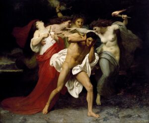 The Remorse of Orestes or Orestes Pursued by the Furies (1862) by William-Adolphe Bouguereau (1825-1905)