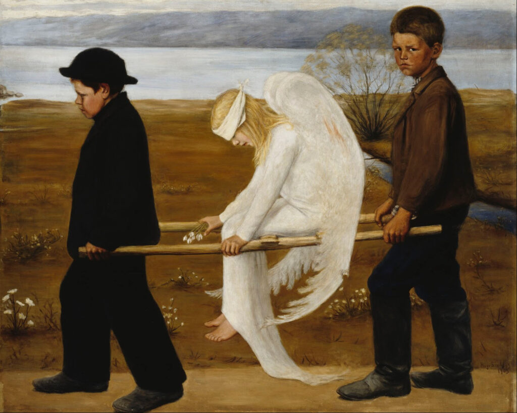 The Wounded Angel (1903) by Hugo Simberg for inherited trauma blog post