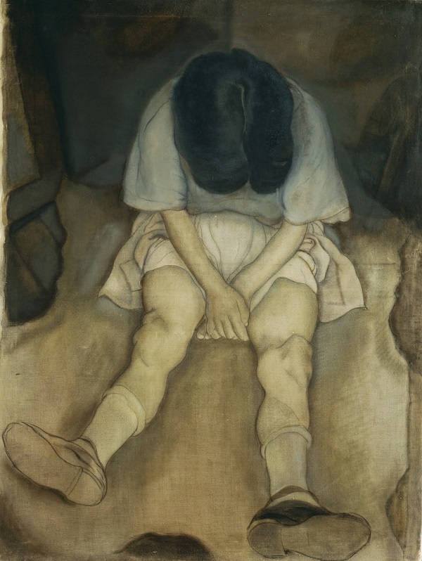 A Sad Girl (La Nina Triste) (1921) by Carlos Saenz de Tejada (1897-1958) for fatherless daughters blog post