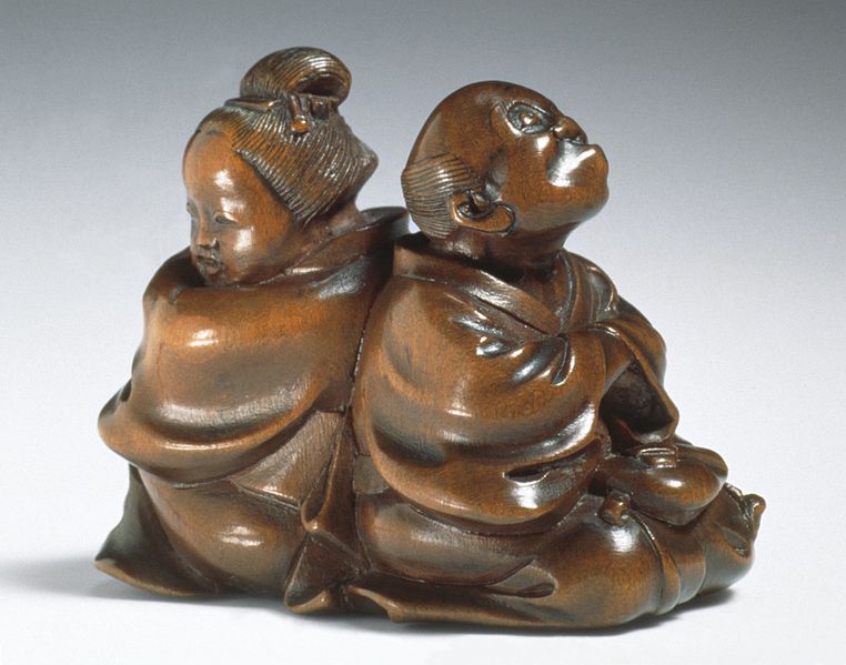 Quarrelling Couple (mid-19th century) by Meikeisai Hōjitsu (Japan, died 1872) for Hypnotherapy blog post